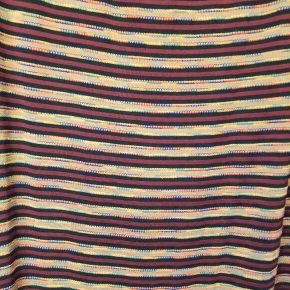 Vintage 90's NEW Stretch Burgundy Gold Striped Maxi Skirt NWT Size M - Picture 5 of 9